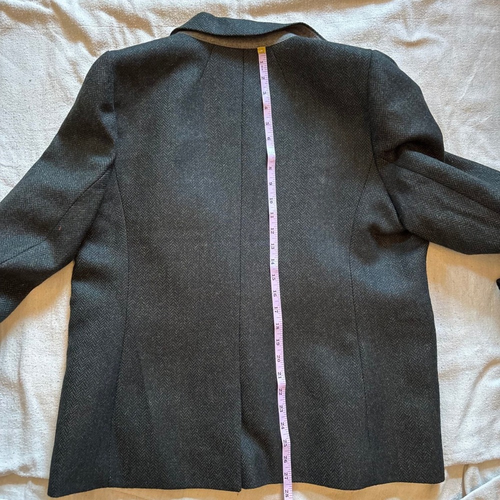 J.Crew Parke Blazer Moon Wool Herringbone Charcoal Grey Womens 16T Tall - Picture 8 of 8